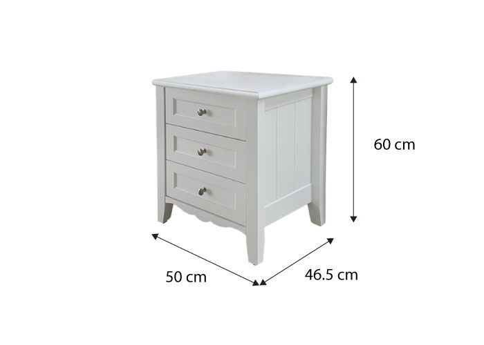 Princess 3 Drawers Bedside Table